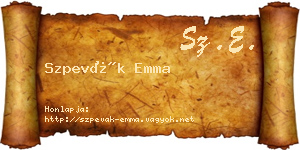 Szpevák Emma névjegykártya