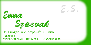 emma szpevak business card